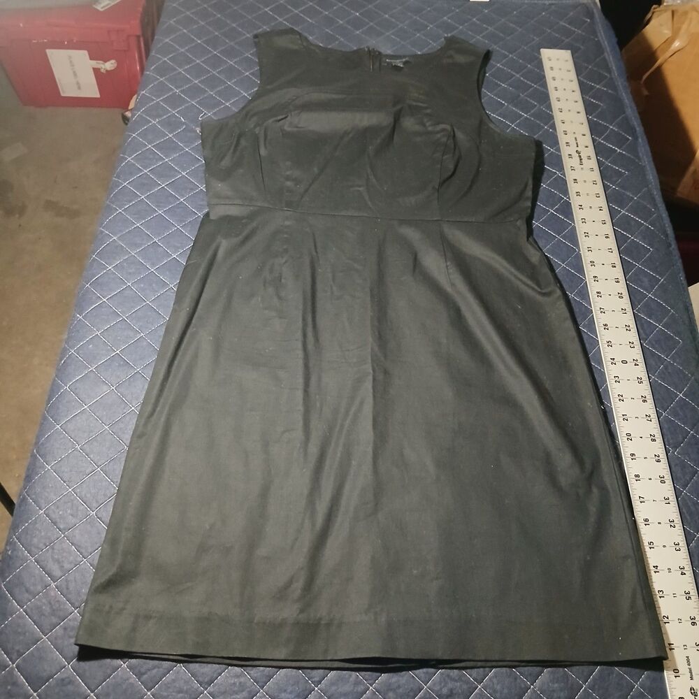 Banana Republic Square Neck Sleeveless Shift Dress Womens Sz 14 Black Classic